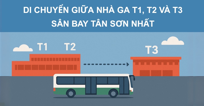 Hướng dẫn di chuyển giữa nhà ga T1, T2 và T3 sân bay Tân Sơn Nhất