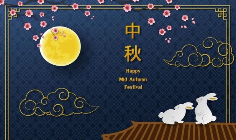 Background tết trung thu màu nền xanh đậm