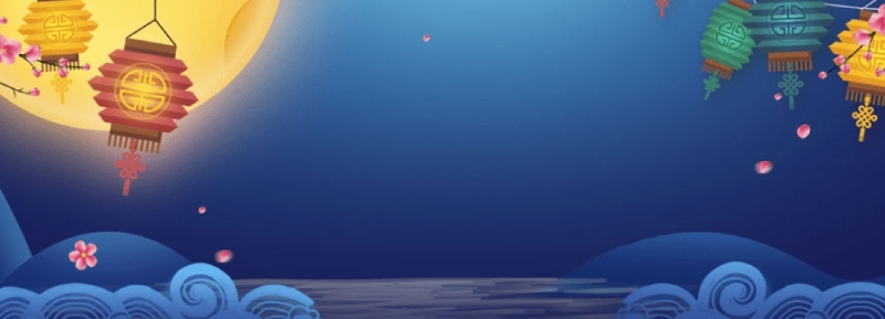 Background tết trung thu đơn giản với màu nền xanh đậm
