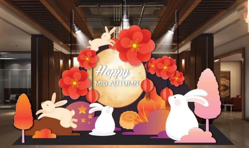 Background tết trung thu phong cách hoạt hình