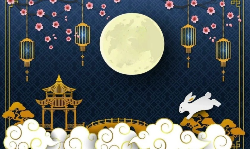 Mặt trăng sáng rạng ngời trong background tết trung thu