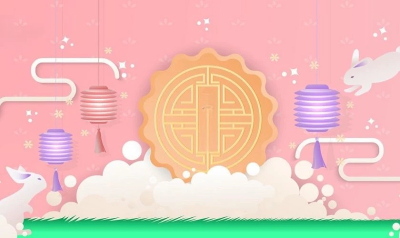 Background tết trung thu tone màu hồng