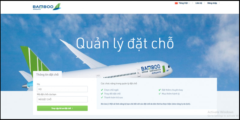 Kiểm tra vé máy bay Bamboo Airways đã đặt như thế nào