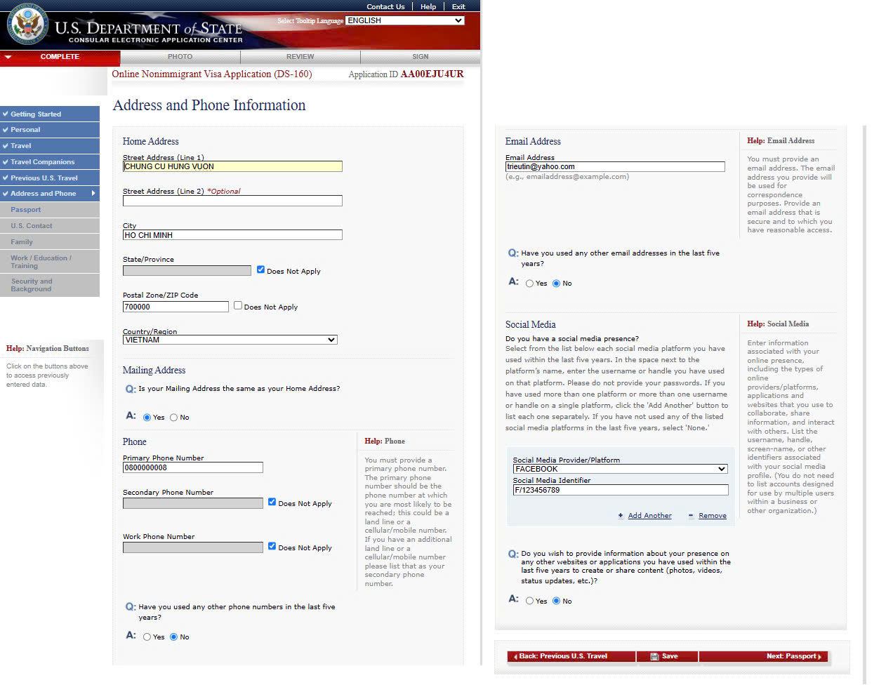Đại chỉ và email