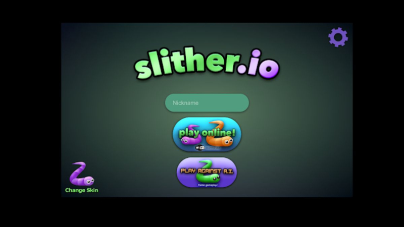 Giao diện chính trò chơi Slither.io với nút chọn chế độ chơi