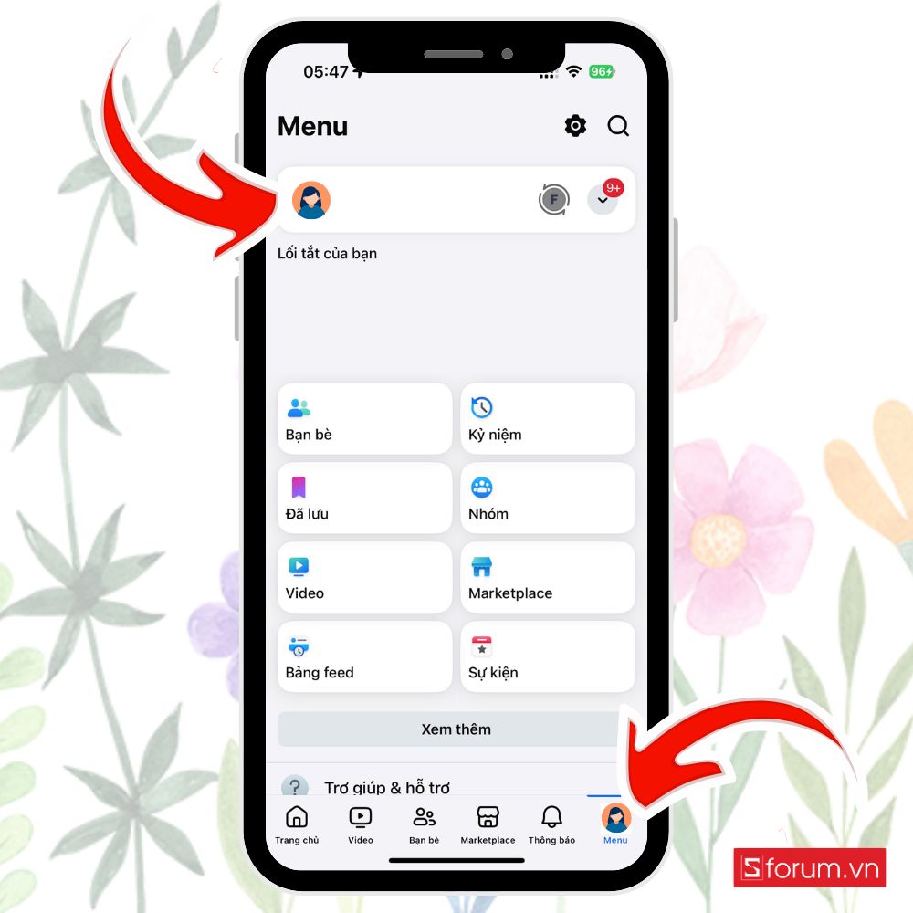Bước 1: Mở ứng dụng và truy cập trang cá nhân.