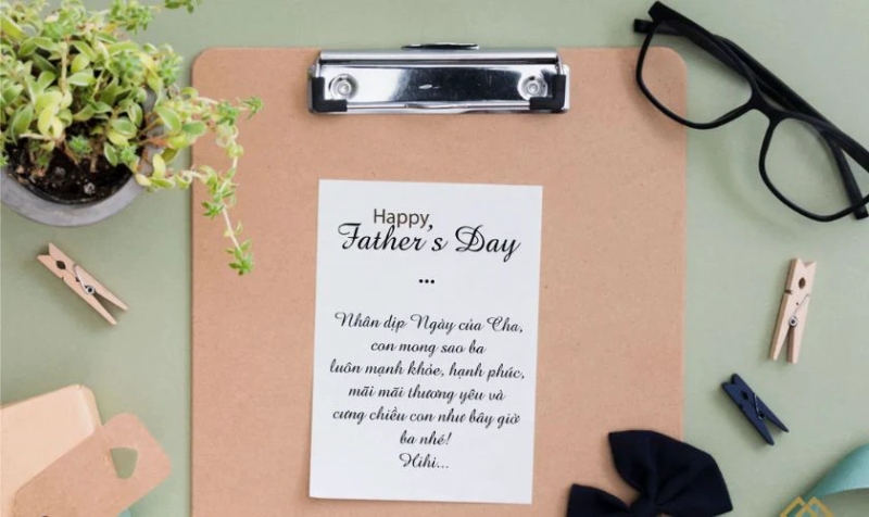 Mẫu thiệp về lời nhắn gửi đến cha