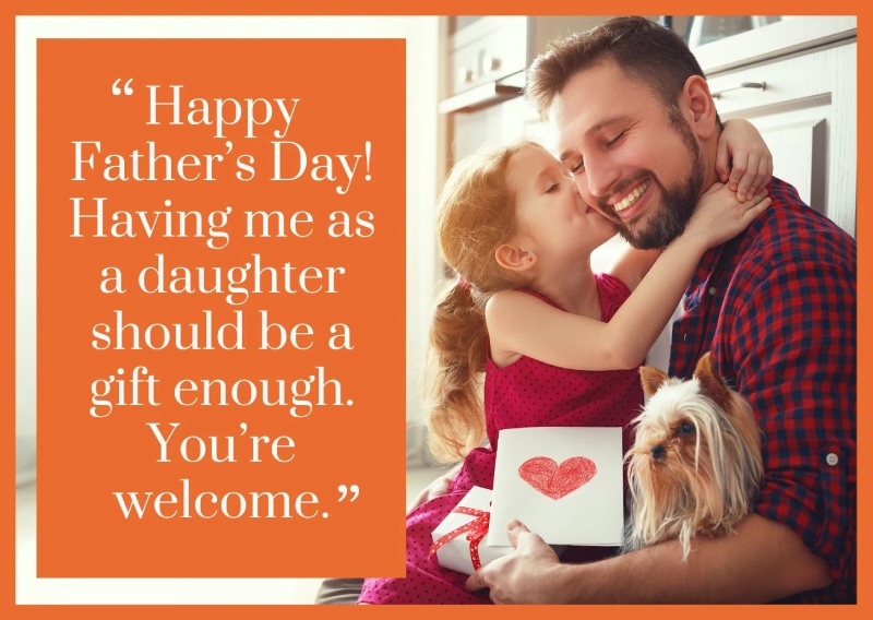 Thiệp chúc mừng ngày của cha bằng tiếng anh với hình ảnh đứa con hôn má cha