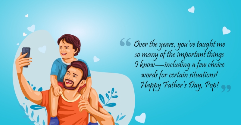 Thiệp chúc mừng ngày của cha bằng tiếng anh với hình ảnh cha cõng con trên vai