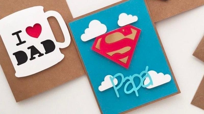 Mẫu thiệp ngày của cha hình ly nước