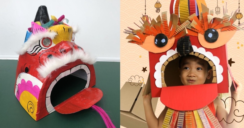 Hình đầu lân nhiều màu sắc dành cho bé