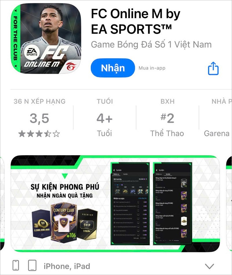 Cách tải FC Mobile Việt Nam cho điện thoại iOS