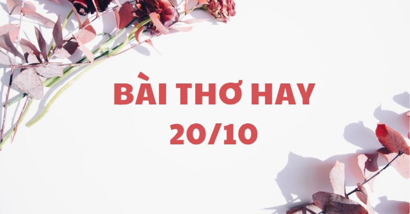 Tuyển tập 30+ Bài thơ 20/10 tặng người thân, bạn bè, cô giáo