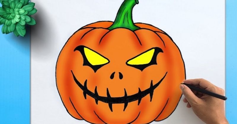 Cách vẽ bí ngô Halloween đơn giản mà đẹp cho người mới