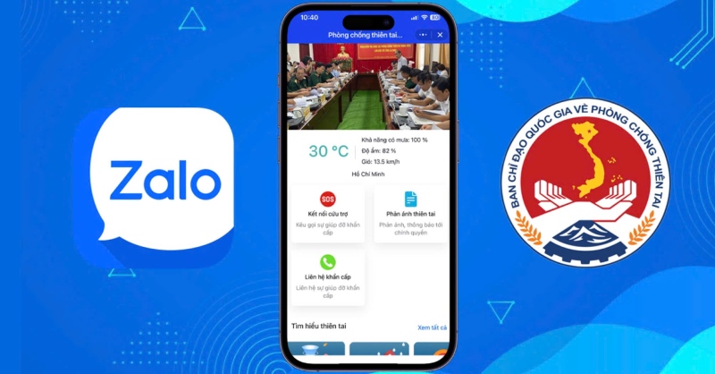 Cách kêu cứu khẩn cấp qua mini app phòng chống thiên tai trên Zalo