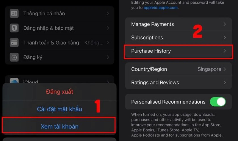 Kiểm tra lại lịch sử thanh toán