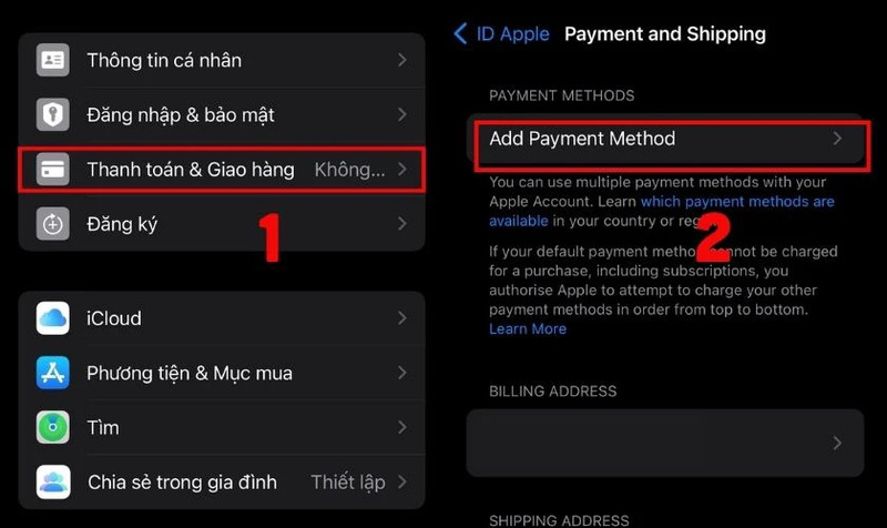 Thêm phương thức thanh toán