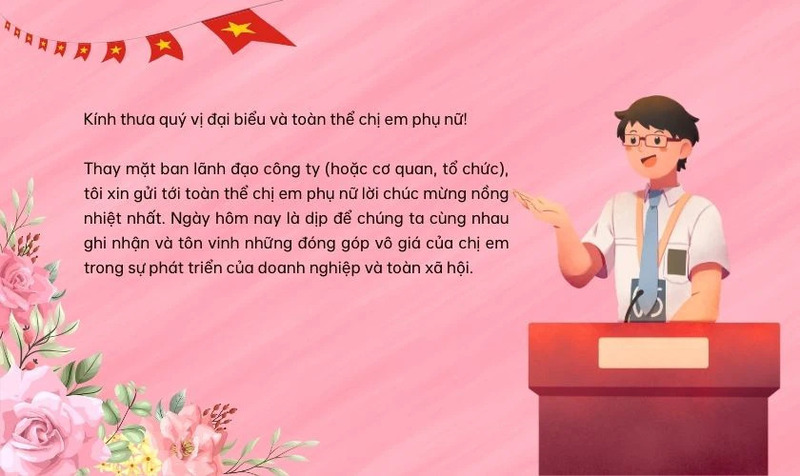 Bài phát biểu 20/10 của Ban lãnh đạo công ty