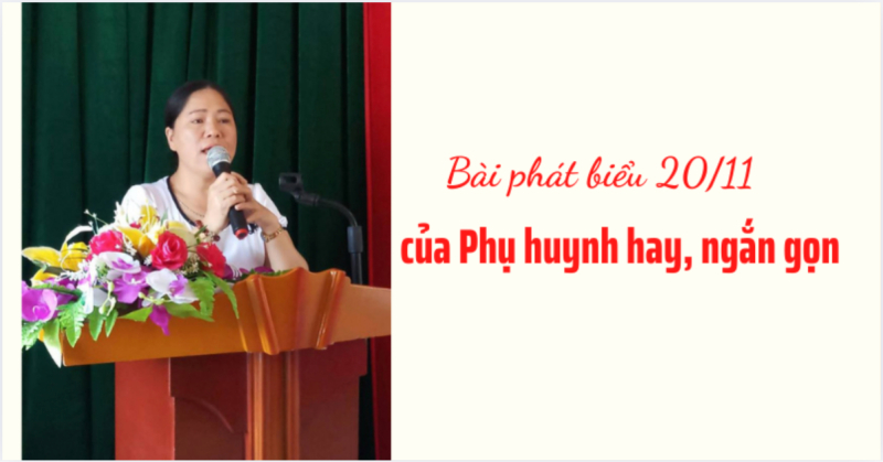 Phụ huynh đại diện phát biểu cảm ơn thầy cô lễ kỷ niệm 20/11