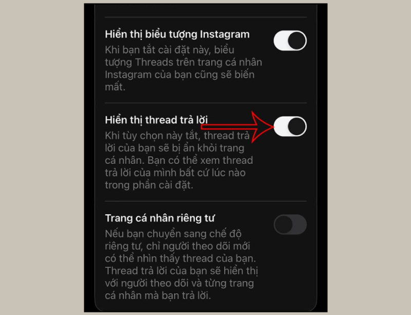 Cách để bỏ ẩn Threads trả lời
