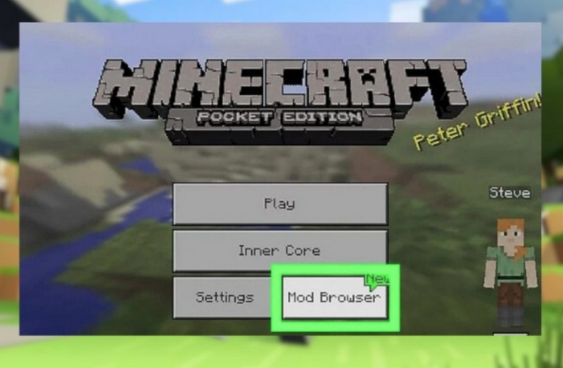 cach-cai-mod-vao-minecraft-pe-3 Tại giao diện chính ứng dụng Inner Core chọn Mod Brower