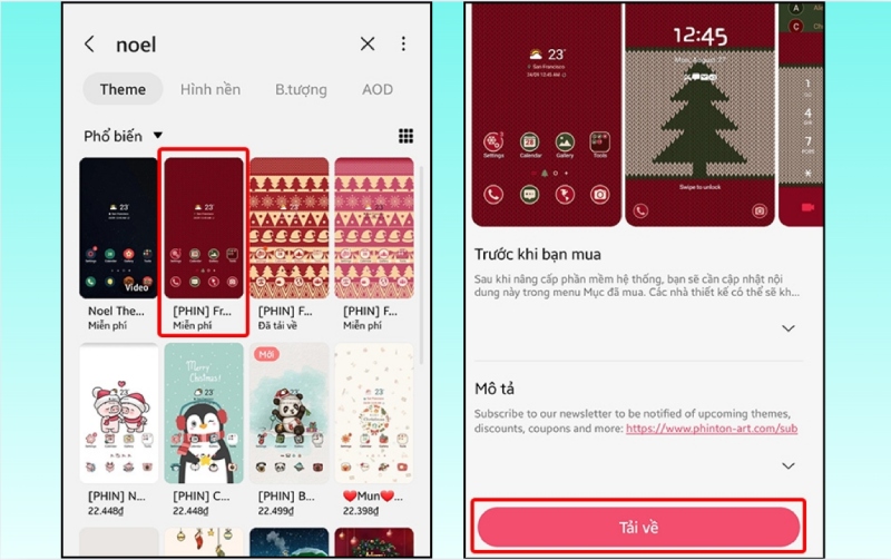 Tải chủ đề Noel miễn phí về máy
