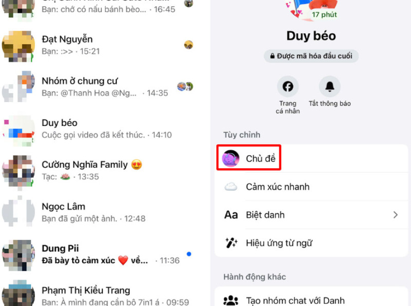 Chọn mục “Chủ đề” để thay đổi chủ đề Halloween