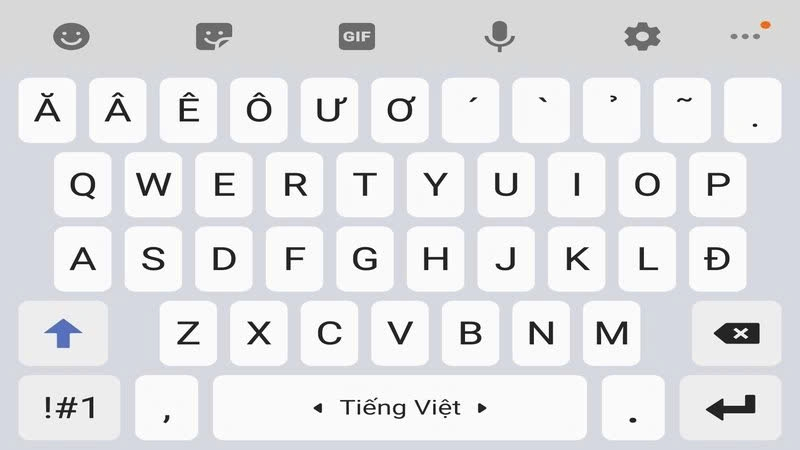 Bàn phím tiếng Việt hiển thị dấu và ký tự đặc trưng