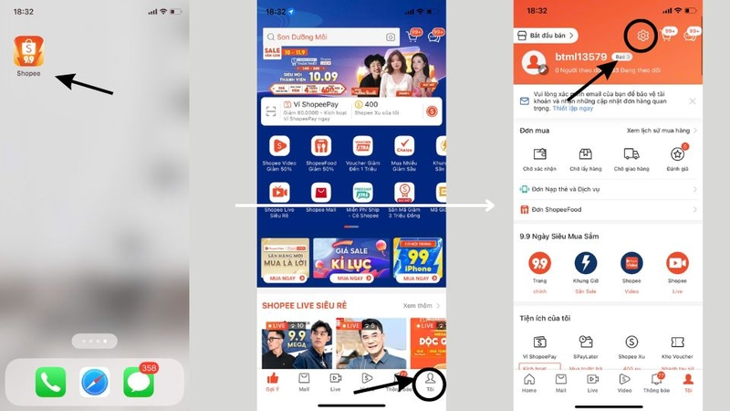 Các bước huỷ liên kết shopeepay với tài khoản shopee trên di động