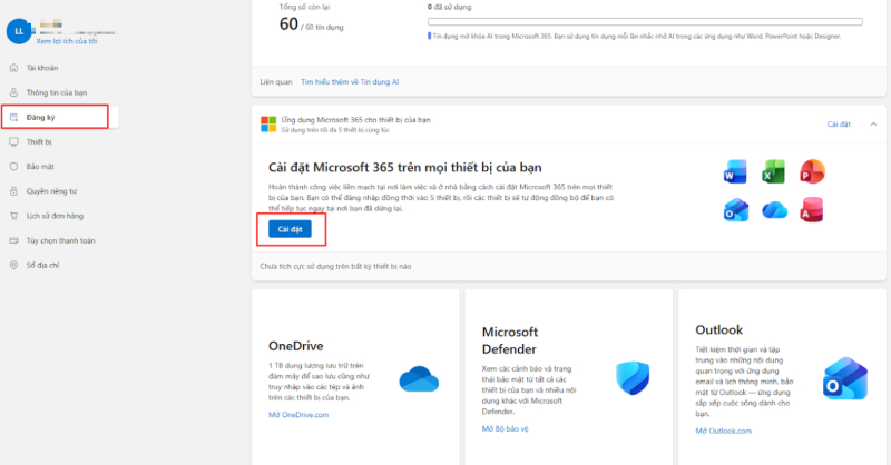 Cài đặt ứng dụng Microsoft nếu trên máy chưa có
