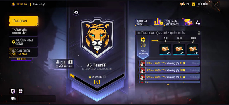 Chọn quân đoàn đang tham gia