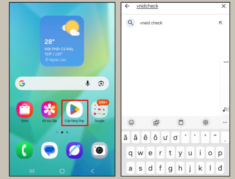 Truy cập cửa hàng Play và tìm kiếm app