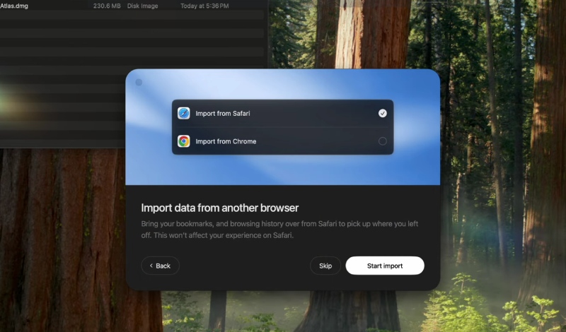 cach-tai-chatgpt-atlas-tren-may-macos-5 Lựa chọn nhập dữ liệu từ trình duyệt chrome hoặc safari