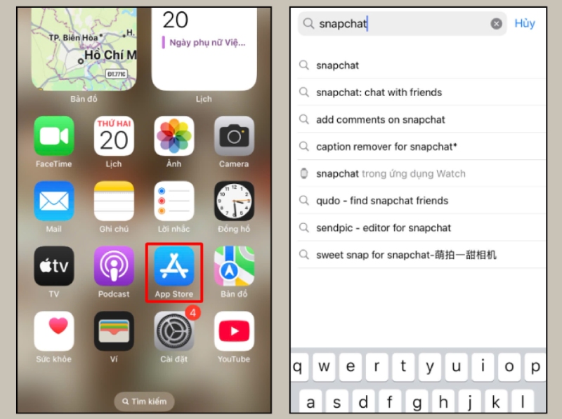 cach-tai-snapchat-ve-dien-thoai-3 Tìm kiếm ứng dụng Snapchat trong App Store trên iPhone