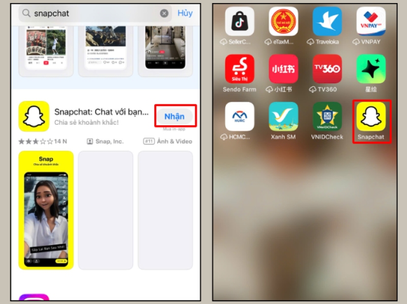 cach-tai-snapchat-ve-dien-thoai-4 Cài đặt ứng dụng Snapchat và biểu tượng xuất hiện trên màn hình chính