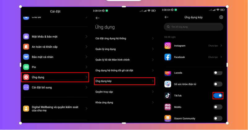 Thiết lập ứng dụng kép cho TikTok trên điện thoại