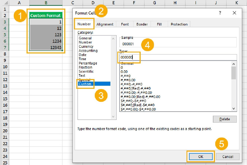 Hướng dẫn thêm số 0 ở đầu trong Excel bằng Format Cell