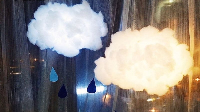 Đèn handmade đám mây bông trang trí phòng