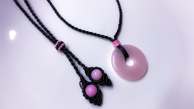 Dây chuyền handmade đá hồng