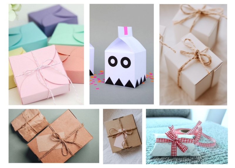 Hộp quà handmade gói giấy đơn giản