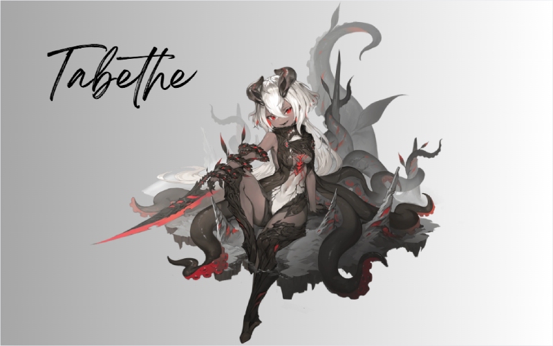 Tabethe tạo dáng cùng xúc tu đen đỏ đặc trưng