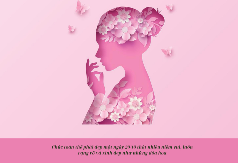 Hình bóng dáng phụ nữ hoa hồng chúc mừng 20/10