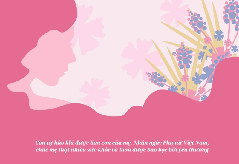 Hình nghệ thuật mẹ và hoa kèm lời chúc 20/10