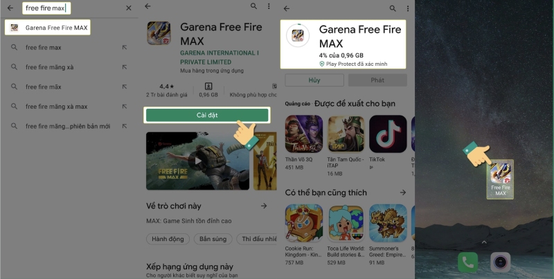 Các bước tải Free Fire Max trên điện thoại