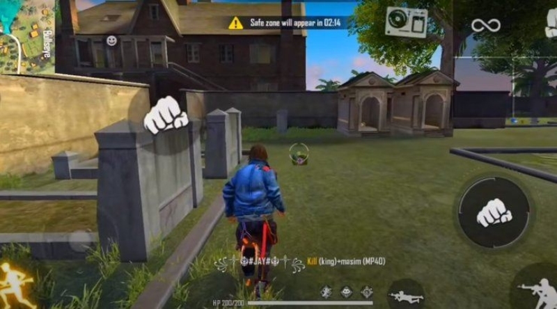 Giao diện điều khiển nhân vật trong game Free Fire Max