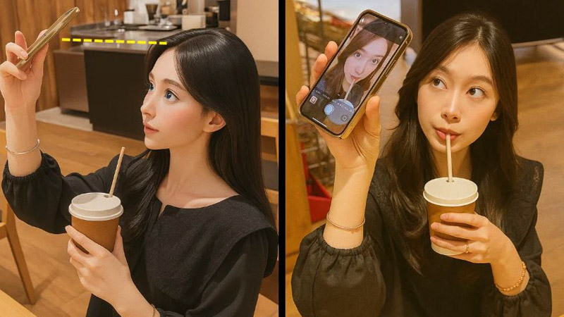 dat-dien-thoai-o-goc-chup-nghieng-khoang-30-45-do Đặt điện thoại ở góc chụp nghiêng khoảng 30 - 45 độ và chụp ảnh