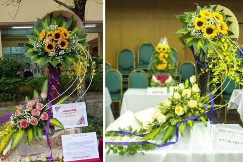 Mẫu hoa hướng dương kết hợp hồng sáng tạo