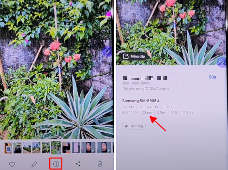 Các bước xem thông tin kích thước ảnh trên điện thoại Android