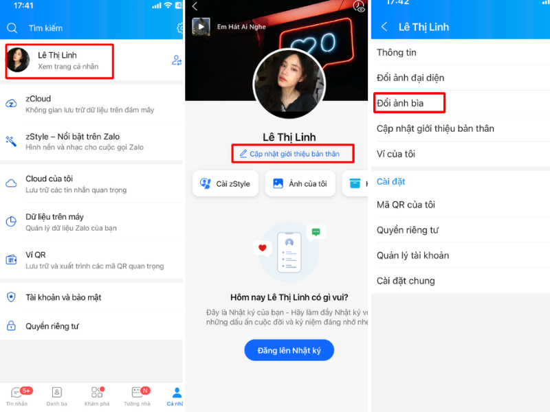 Các bước cập nhật ảnh bìa Zalo