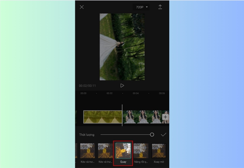 Tùy chọn chuyển cảnh video trong CapCut